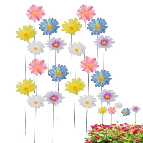 SVCEQZE 20 Stück Gartenstecker Bunte Blumenstecker Dekorative, 30cm Dekorative Gartenpfähle Bunte Blumenstecker Dekorative Gartenpfähle, Metall Blumen Garten Blumenpfähle von SVCEQZE