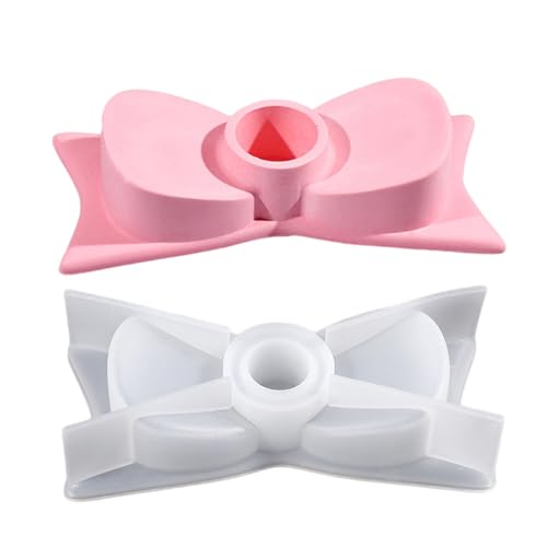 SVCEQZE Candlestick Halter Form, Harz Candlestick Halter Form - Bowtie Kerzenhalter Silikonform | Kunsthandwerk, dekorative Gussform für Betonzement Gipsum von SVCEQZE