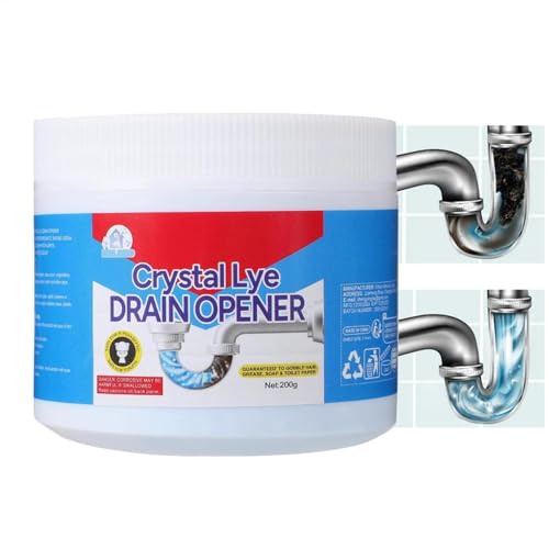SVCEQZE Crystal Drain Opener, 200g Rohrreiniger, Ablauf Reiniger Spüle, Abflussreiniger Pulver, Spüle Abfluss Reinigerpulver, Heimküchenmaterial Für Küche, Badezimmer Und Toilette, Badewannen von SVCEQZE