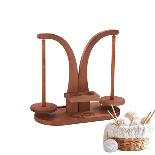 SVCEQZE Garnknäuel-Winde für die Handarbeit - Hölzerner Garnwickler - Häkelzubehör Mit Rotierender Doppelspindel Rolle Für Handarbeiten Für Heimwerker von SVCEQZE