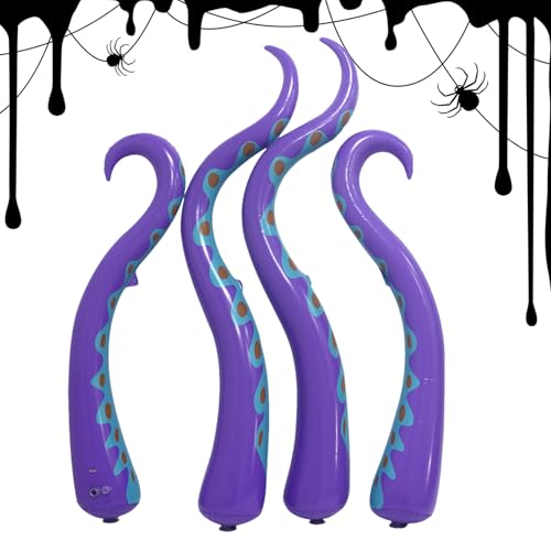SVCEQZE Gruselige Halloween-Dekoration, 4-teiliges Set Mit Riesigen Aufgeblasenen Oktopus-Tentakeln Für Fenster Partys, Außenbereich Und Gartendekoration Mit Extragroßen Maßen Für Hausfassaden, Garten SVCEQZE Gruselige Halloween-Dekoration, 4-teiliges Set Mit Riesigen Aufgeblasenen Oktopus-Tentakeln Für Fenster Partys, Außenbereich Und Gartendekoration Mit Extragroßen Maßen Für Hausfassaden, Garten von SVCEQZE