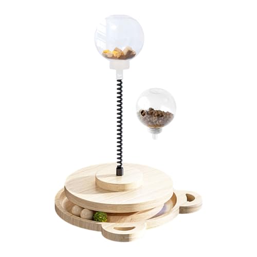 SVCEQZE Hundefutterspielball - Holz Drehscheibe Futterspender | Mit Federstab Katze Leckerball Spender | Für Haushalt Spiel Mittelgroße Große Hunderassen Welpen Katzen SVCEQZE Hundefutterspielball - Holz Drehscheibe Futterspender | Mit Federstab Katze Leckerball Spender | Für Haushalt Spiel Mittelgroße Große Hunderassen Welpen Katzen von SVCEQZE
