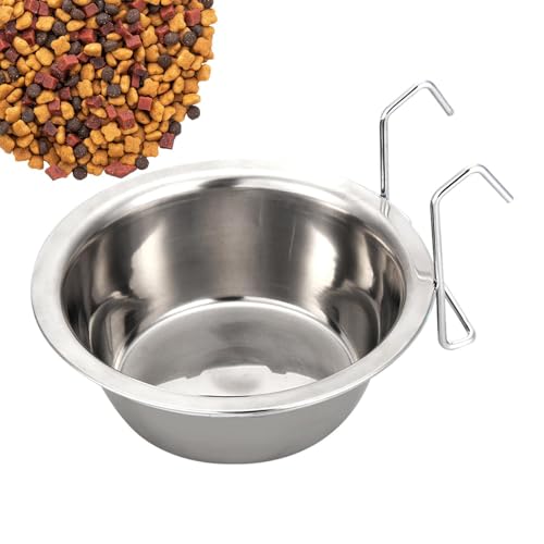 SVCEQZE Hundewassernapf für,Auslaufsicherer Katzen-Wasserspender aus Edelstahl mit Haken - Hängender Futternapf für Hundehütten, Zuhause, Haustierkäfige im Innenbereich, Wasserspender für einfaches SVCEQZE Hundewassernapf für,Auslaufsicherer Katzen-Wasserspender aus Edelstahl mit Haken - Hängender Futternapf für Hundehütten, Zuhause, Haustierkäfige im Innenbereich, Wasserspender für einfaches von SVCEQZE