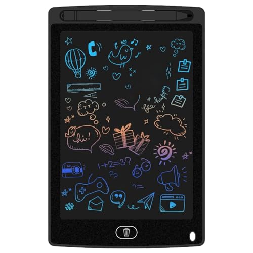 SVCEQZE LCD-Schreibtablett-Doodle-Board, LCD-Zeichenblock für Kinder - Elektronisches 8,5-Zoll-Zeichentablett mit Stift,Markieren Sie den schwarzen Block „Intelligent Bold Handwriting“ für die Schule von SVCEQZE