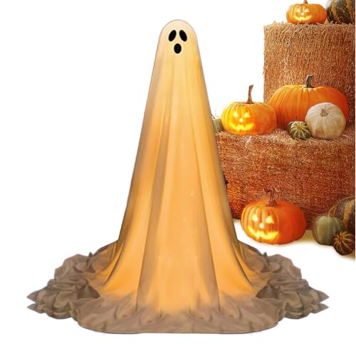 SVCEQZE Leuchtgeist Halloween, 85 Cm-165 Cm Leuchtgeist, Leuchtende geisters, Ghost Lights, Gruselige Halloween geisters Deko Mit Lichtern, Höhenverstellbare Beleuchtete Gruseldekoration Für Vorgarten von SVCEQZE