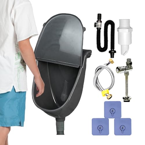 SVCEQZE Wand Pissoir Für Herren | Garage Wandmontiertes Ausspültoilette | Verstellbar Spritzwassergeschützt Toilette Mit Schlauch Für Wohnmobil Campingwohnheim Garten Garage von SVCEQZE