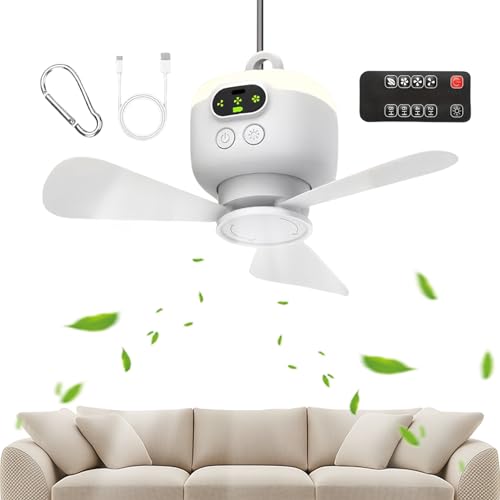 SVCEQZE Zeltlüfter | Deckenventilator Mit Funkfernbedienung Für Wohnmobile | Gebläse mit Haken für Wohnwagen Zelt Schlafzimmer Gartenpavillon Außenbereich Werkstatt Garage Terrasse von SVCEQZE