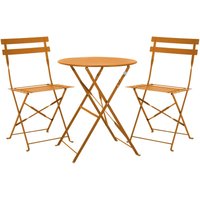 Berlin Balkonmöbel Bistroset Stuhl Tisch Garten Bistro Cafe Metall Klappmöbel Orange - Svita von SVITA