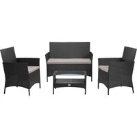 Brooklyn Polyrattan Sitzgruppe Lounge Gartenmöbel Set schwarz - Svita Brooklyn Polyrattan Sitzgruppe Lounge Gartenmöbel Set schwarz - Svita von SVITA