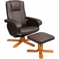Charles Relaxsessel Hocker Sessel Fernsehsessel Drehsessel Holz Kunstleder Braun - Svita Charles Relaxsessel Hocker Sessel Fernsehsessel Drehsessel Holz Kunstleder Braun - Svita von SVITA