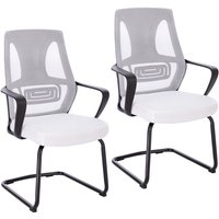 Delta 2er-Set Besucherstuhl Konferenzstuhl Freischwinger Armlehne Weiß - Svita Delta 2er-Set Besucherstuhl Konferenzstuhl Freischwinger Armlehne Weiß - Svita von SVITA