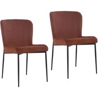 Freddie Esszimmerstuhl 2er Set Cordbezug Metallbeine Braun - Svita von SVITA
