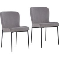 Freddie Esszimmerstuhl 2er Set Cordbezug Metallbeine Grau - Svita von SVITA