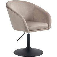 Jamaika Loungesessel Cocktailsessel Tellerfuß mit Armlehnen Samt Taupe - Svita Jamaika Loungesessel Cocktailsessel Tellerfuß mit Armlehnen Samt Taupe - Svita von SVITA