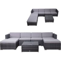 Lugano Polyrattan Lounge Gartenmöbel Set Gartenlounge Gartensofa Grau - Svita Lugano Polyrattan Lounge Gartenmöbel Set Gartenlounge Gartensofa Grau - Svita von SVITA