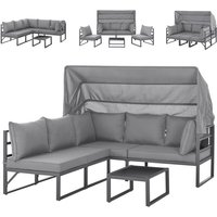Maui Gartenmöbel-Lounge-Set Outdoor-Sofa Strandkorb-Sonneninsel Stahl Hellgrau - Svita Maui Gartenmöbel-Lounge-Set Outdoor-Sofa Strandkorb-Sonneninsel Stahl Hellgrau - Svita von SVITA