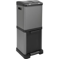 Mülleimer 2x8L + 16L Abfalleimer Mülltrennung Müllsammler Grau - Svita von SVITA