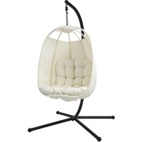 Nelly Hängesessel mit Gestell klappbar Hängestuhl Hängesitz Hängekorb Beige - Svita von SVITA