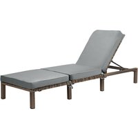 Svita - peach Gartenliege Sonnenliege Polsterauflage Klappbar Polyrattan Braun von SVITA