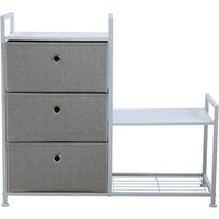 Runa 3-Schubladen-Regal Universales Regalsystem Metall Vliesstoffschubladen Weiß/Hellgrau - Svita Runa 3-Schubladen-Regal Universales Regalsystem Metall Vliesstoffschubladen Weiß/Hellgrau - Svita von SVITA