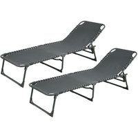SVITA 2er Set Gartenliege Sonnenliege klappbar atmungsaktiv verstellbar Dunkelgrau SVITA 2er Set Gartenliege Sonnenliege klappbar atmungsaktiv verstellbar Dunkelgrau von SVITA