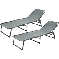 SVITA 2er Set Gartenliege Sonnenliege klappbar atmungsaktiv verstellbar Hellgrau SVITA 2er Set Gartenliege Sonnenliege klappbar atmungsaktiv verstellbar Hellgrau von SVITA