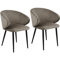 SVITA AUDREY 2er Set Esszimmerstühle Küchen-Sessel mit Armlehne Samt Taupe SVITA AUDREY 2er Set Esszimmerstühle Küchen-Sessel mit Armlehne Samt Taupe von SVITA