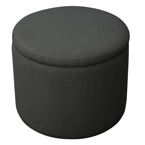 SVITA Amber Aufbewahrungsbox mit Deckel Hocker mit Stauraum Sitzhocker Sitzsack Sitzpouf wohnungs zubehör gepolstert Stoffbezug Anthrazit von SVITA