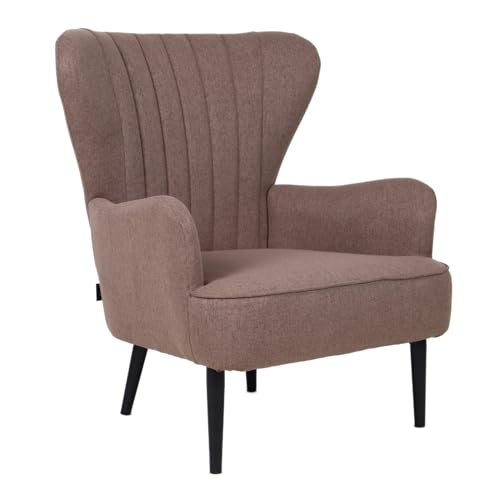 SVITA Arthur Sessel Relaxsessel Ohrensessel Modern Gepolstert Stoff Braun von SVITA