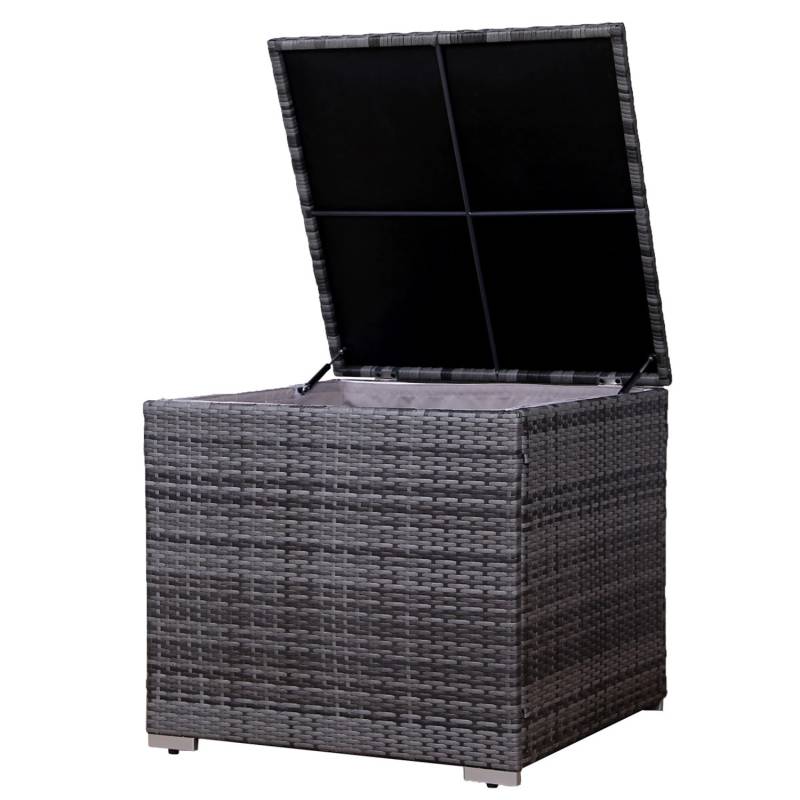 SVITA Auflagenbox Polyrattan Gartenbox Erweiterung Box Lugano/California Grau von SVITA
