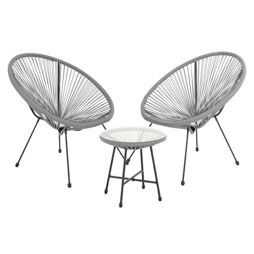SVITA Bali Balkon-Möbel 3-TLG. Polyrattan Lounge-Set Balkon-Set Grau SVITA Bali Balkon-Möbel 3-TLG. Polyrattan Lounge-Set Balkon-Set Grau von SVITA