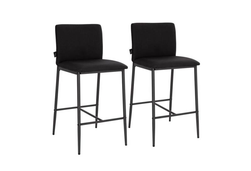 SVITA Barhocker ERIK (Set, 2er-Set), Hohes Komfort, Rückenlehne, Fußstütze, Leinen-Optik, Minimalismus von SVITA