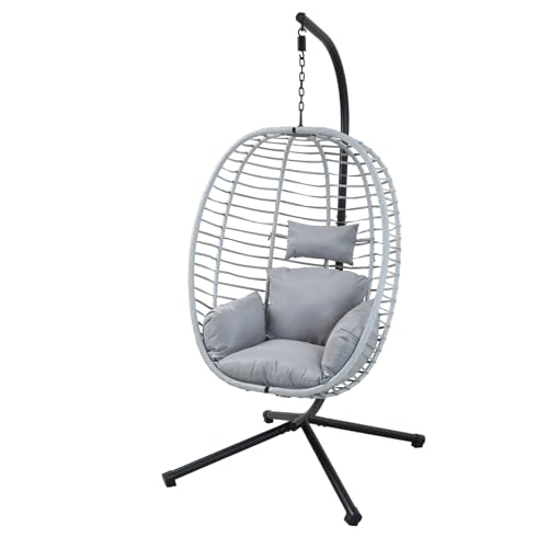 SVITA Belly Hängesessel mit Gestell klappbar Hängestuhl Hängesitz Hängekorb Grau SVITA Belly Hängesessel mit Gestell klappbar Hängestuhl Hängesitz Hängekorb Grau von SVITA