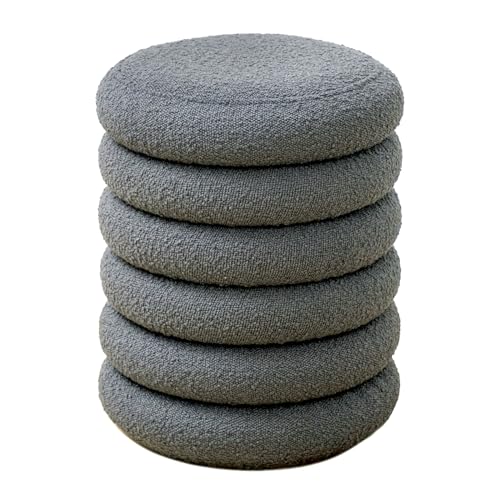 SVITA Blossom XS Hocker mit Stauraum Sitzhocker Ottomane Aufbewahrungsbox Polstersitz Fußhocker Boucle-Polster Dunkelgrau von SVITA