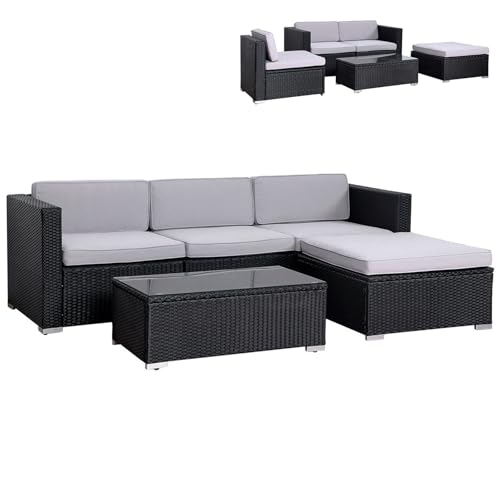 SVITA California Poly-Rattan Lounge Gartenset Sofa-Set Garnitur Gartenmöbel Couch-Set von SVITA