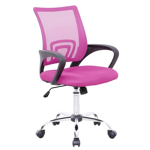 SVITA Cydney Kinder Schreibtischstuhl Bürostuhl Netzbezug Drehstuhl Stuhl Schreibtisch (Pink) von SVITA
