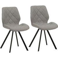SVITA DIAMOND Esszimmerstühle 2er Set Küchenstuhl Polsterstuhl gesteppt Stoffbezug Hellgrau SVITA DIAMOND Esszimmerstühle 2er Set Küchenstuhl Polsterstuhl gesteppt Stoffbezug Hellgrau von SVITA
