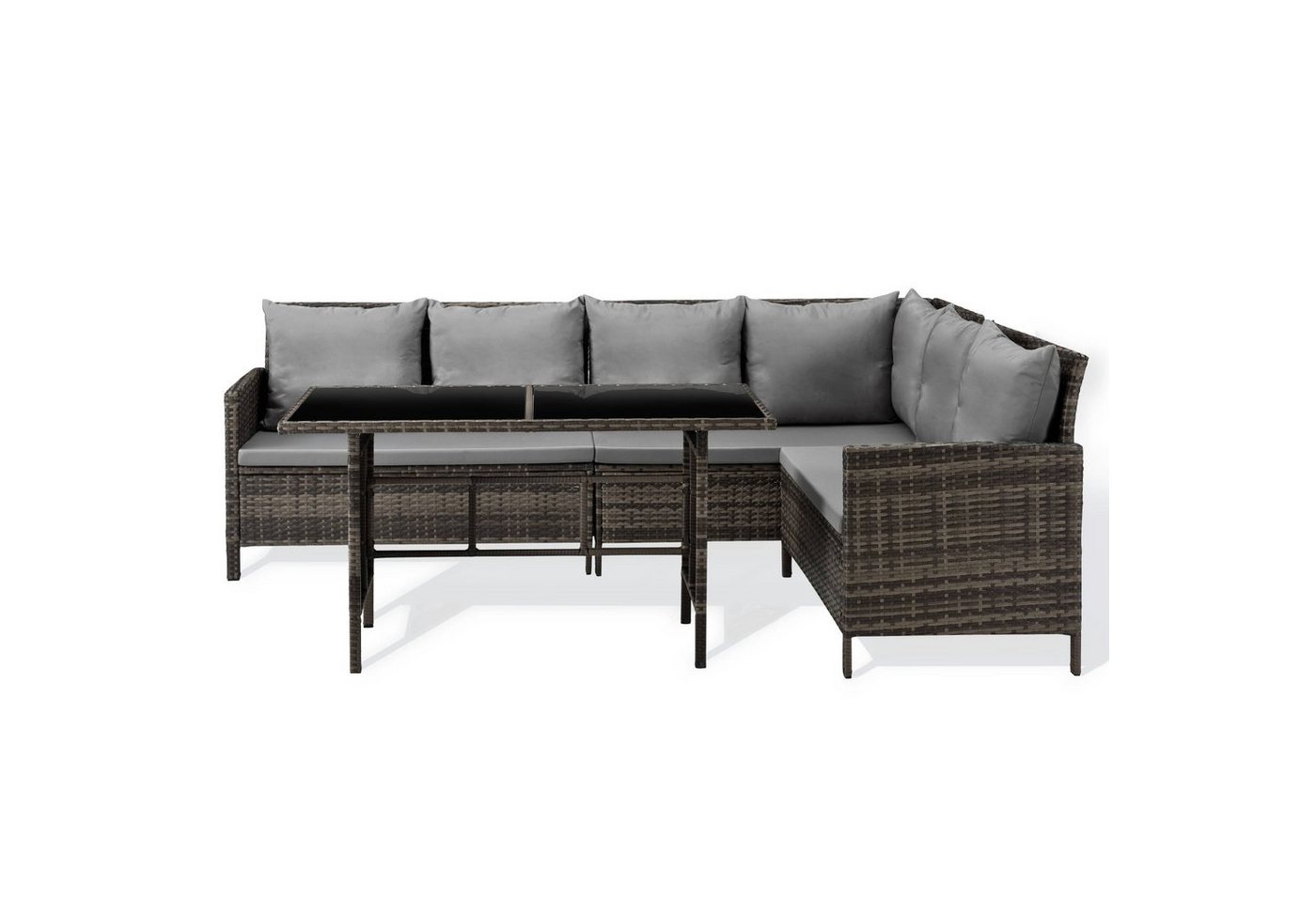 SVITA Eckbankgruppe MADISON, (Set, 2-tlg., Lounge mit Tisch), Gartenlounge, Sitzlounge, Tisch mit Glasplatte von SVITA