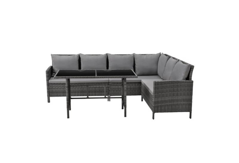 SVITA Eckbankgruppe MADISON, (Set, 2-tlg., Lounge mit Tisch), Gartenlounge, Sitzlounge, Tisch mit Glasplatte von SVITA