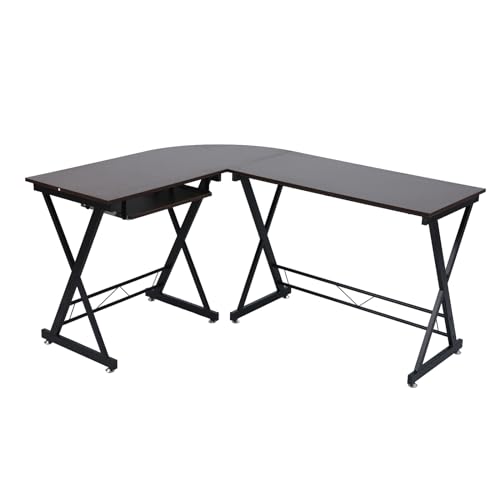 SVITA Eckhart Eckschreibtisch Gaming Tisch 150 x 120 cm Schwarze Metall-Beine Computertisch Bürotisch Arbeitstisch PC Tisch Schreibtisch Platzsparend Eck Tisch Nussbaum-Optik SVITA Eckhart Eckschreibtisch Gaming Tisch 150 x 120 cm Schwarze Metall-Beine Computertisch Bürotisch Arbeitstisch PC Tisch Schreibtisch Platzsparend Eck Tisch Nussbaum-Optik von SVITA