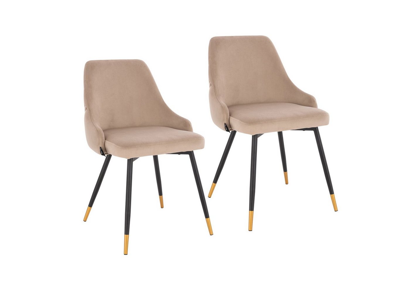 SVITA Esszimmerstuhl ALICE (Set), 2er Set, goldene Akzente, Esszimmer, Samtbezug von SVITA