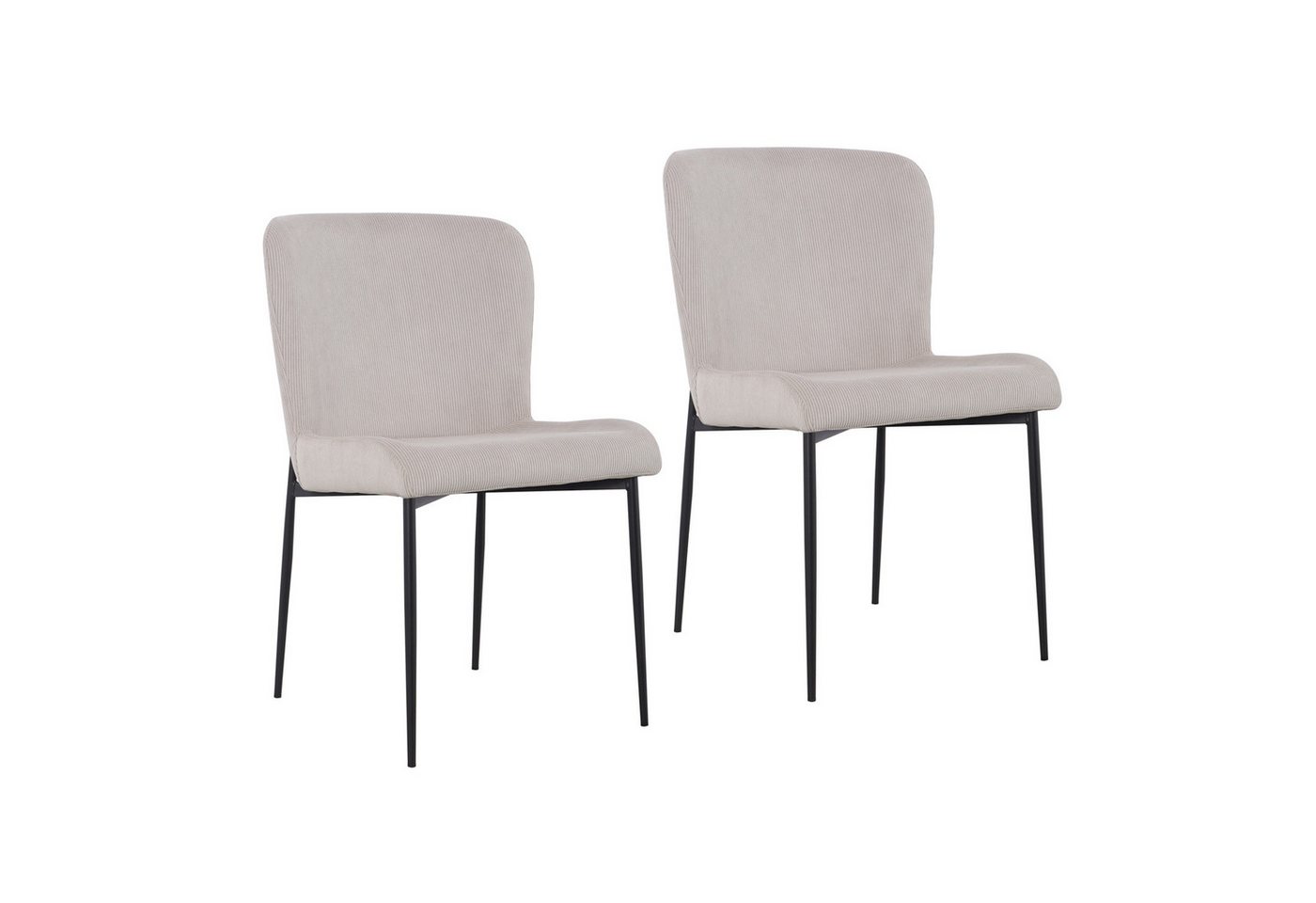 SVITA Esszimmerstuhl FREDDIE (2er-Set), 2er-Set, Cordbezug, Essstuhl, Stahlbeine, Modern, Beige von SVITA