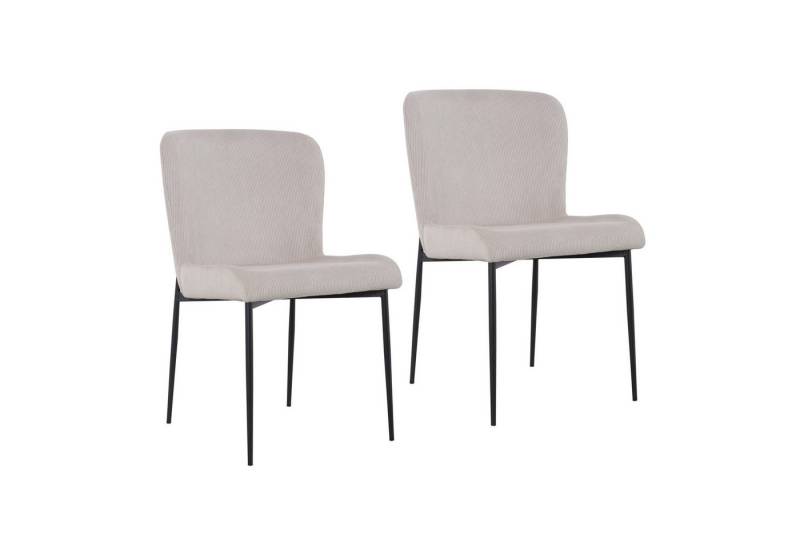 SVITA Esszimmerstuhl FREDDIE (2er-Set), 2er-Set, Cordbezug, Essstuhl, Stahlbeine, Modern, Beige von SVITA