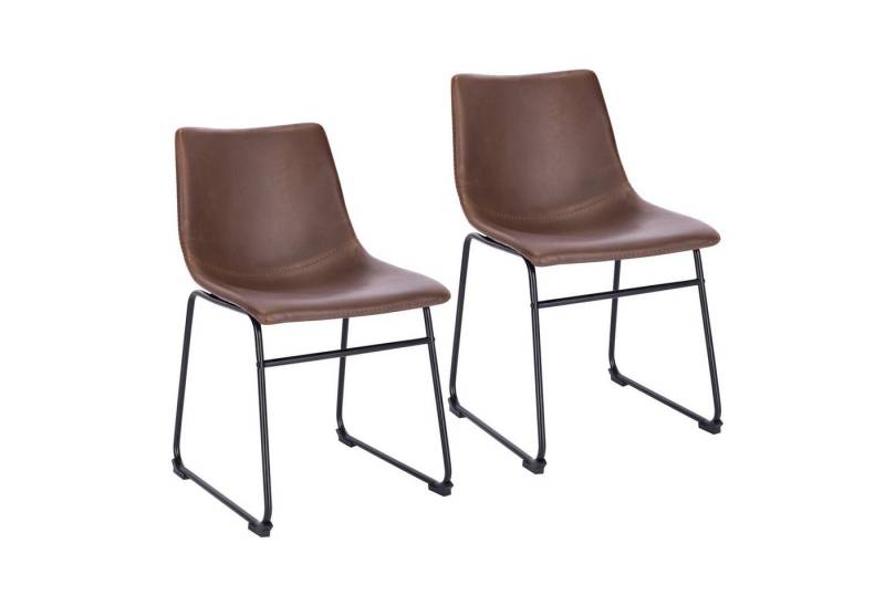 SVITA Esszimmerstuhl HARRY (Set), 2 Stück, pflegeleicht, minimalistisch, ohne Armlehnen, Kunstleder von SVITA