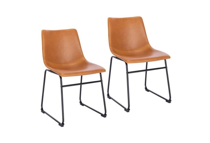 SVITA Esszimmerstuhl HARRY (Set), Schalenstuhl, Kufengestell, 2 Stück, ohne Armlehnen, Kunstleder von SVITA