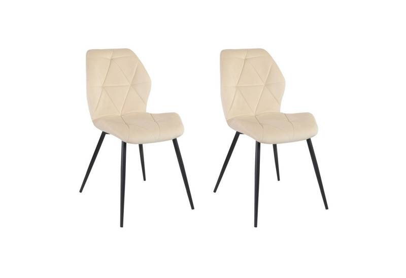 SVITA Esszimmerstuhl JAMIE (Set, 2 St), 2er Set, Küchenstühle, Samtbezug, Beige von SVITA