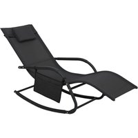 SVITA FJON DELUXE Schaukelliege Gartenliege Liegestuhl Sonnenliege Seitentasche Kissen Schwarz SVITA FJON DELUXE Schaukelliege Gartenliege Liegestuhl Sonnenliege Seitentasche Kissen Schwarz von SVITA