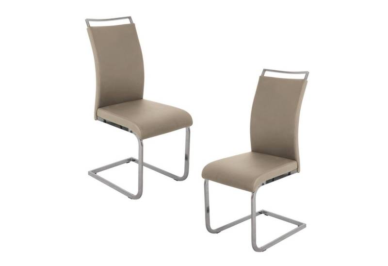 SVITA Freischwinger JUDY (2er-Set, 2 St), 2er Set, Polsterstuhl, Schwingstuhl, Kunstleder, Taupe von SVITA