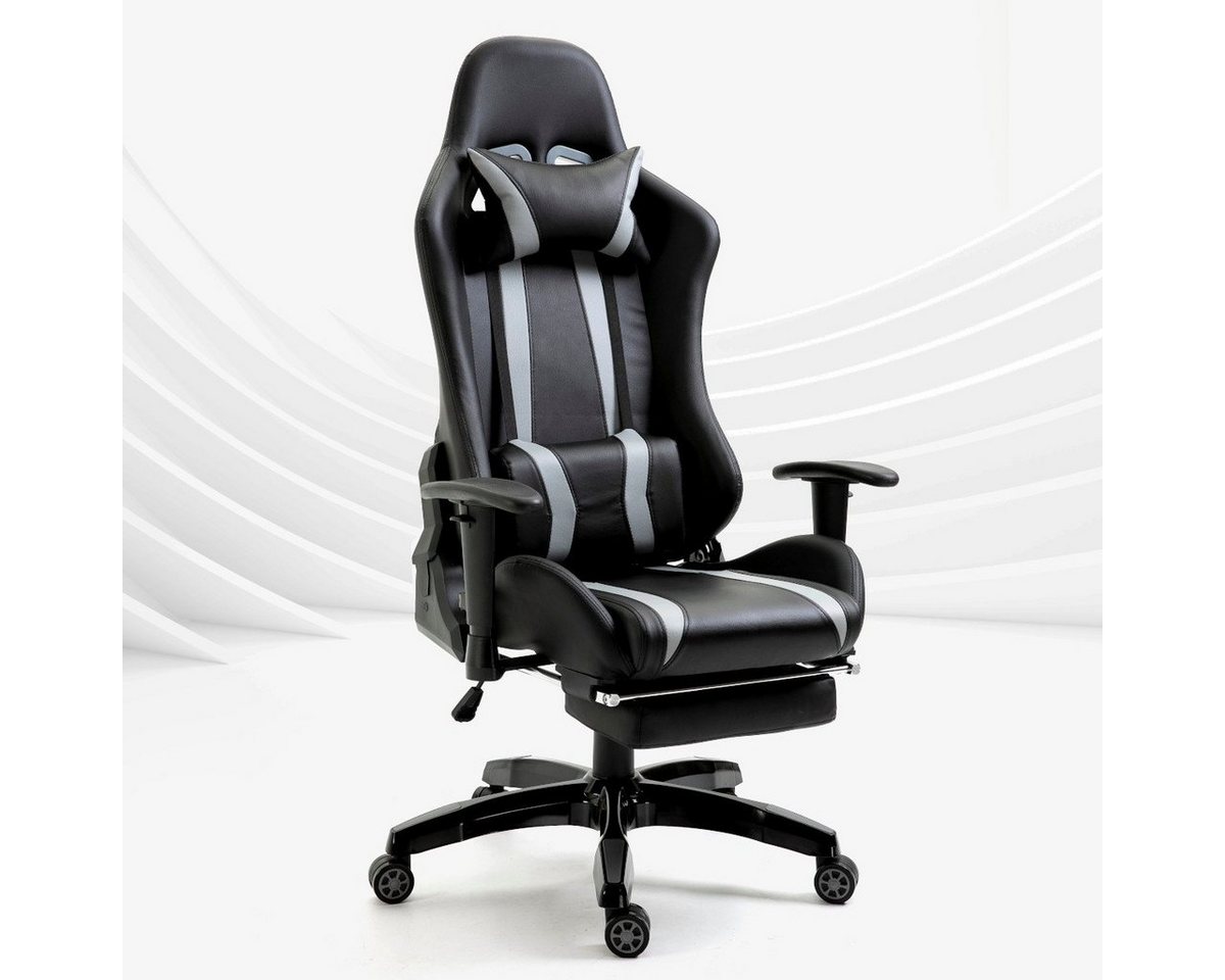 SVITA Gaming Chair GAMYX (1 St), ausziehbare Fußablage, verstellbare Armlehnen, Lenden- & Nackenkissen von SVITA