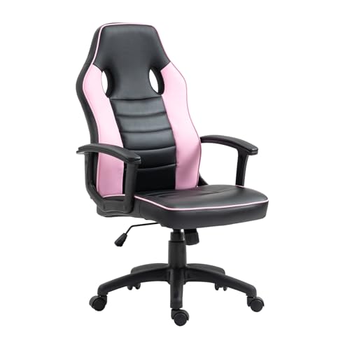 SVITA Gaming Stuhl Racing Chair Ergonomischer PC-Stuhl Höhenverstellbar Hohe Rückenlehne Kinder Teenager Schwarz/Pink von SVITA